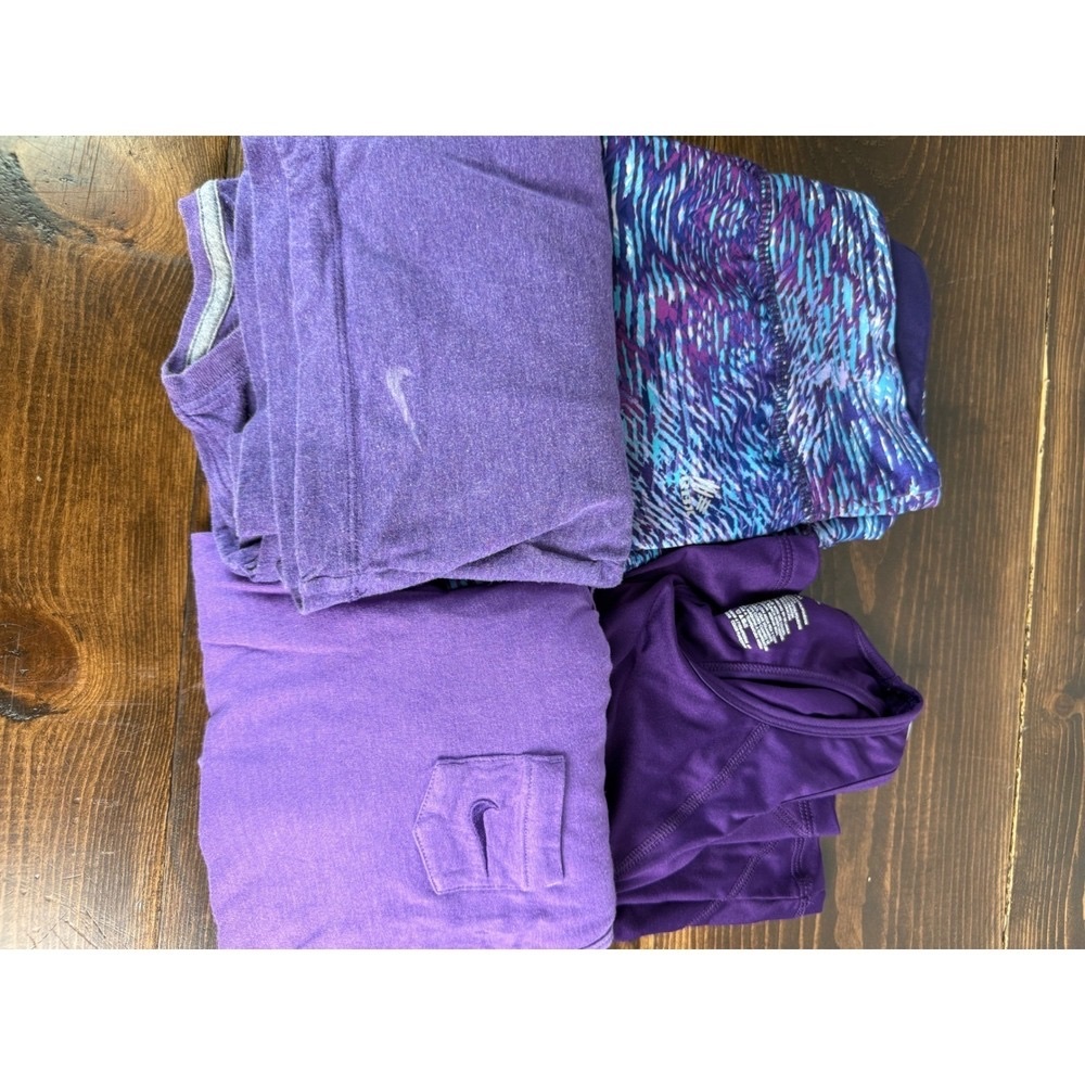 Nike RBX Athletic Bundle Purple Blue Workout Tank Top Tee Leggings Medium